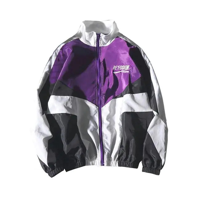 Hip Hop Patchwork Windbreaker Jacket