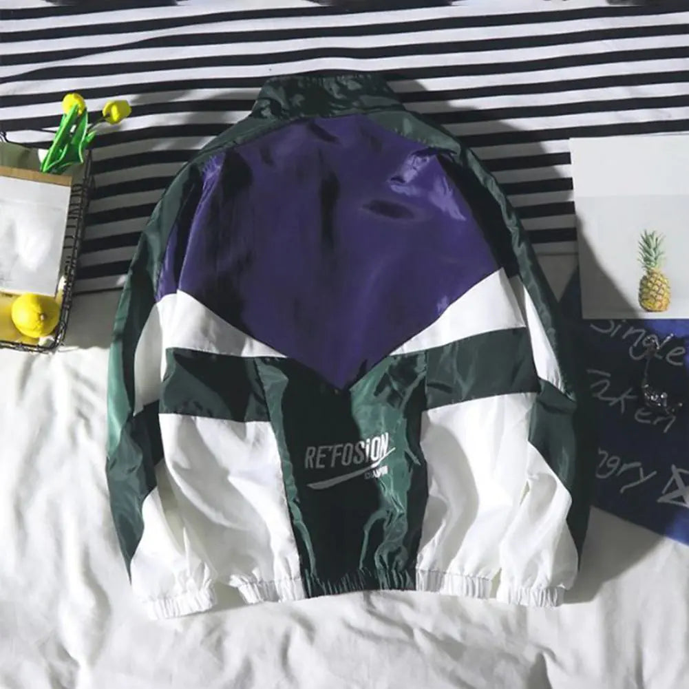 Hip Hop Patchwork Windbreaker Jacket