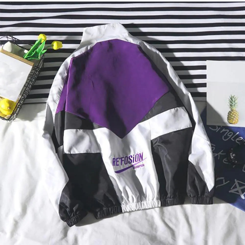 Hip Hop Patchwork Windbreaker Jacket