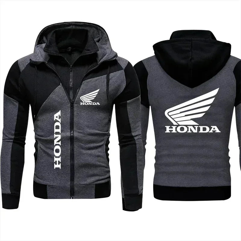 Honda Logo Men's Motorcycle Jacket Customized Racing Motorcycle Rider Jacket Oversized Double Zipper Windbreaker Men's Clothing