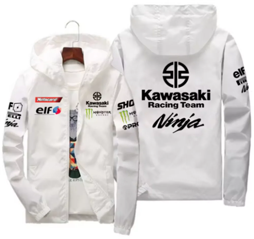 2025 Fashion New Kawasaki Motorcycle Jacket, Racing, Waterproof and Windproof, Outdoor Sports Bicycle, Men's Fan Jacket