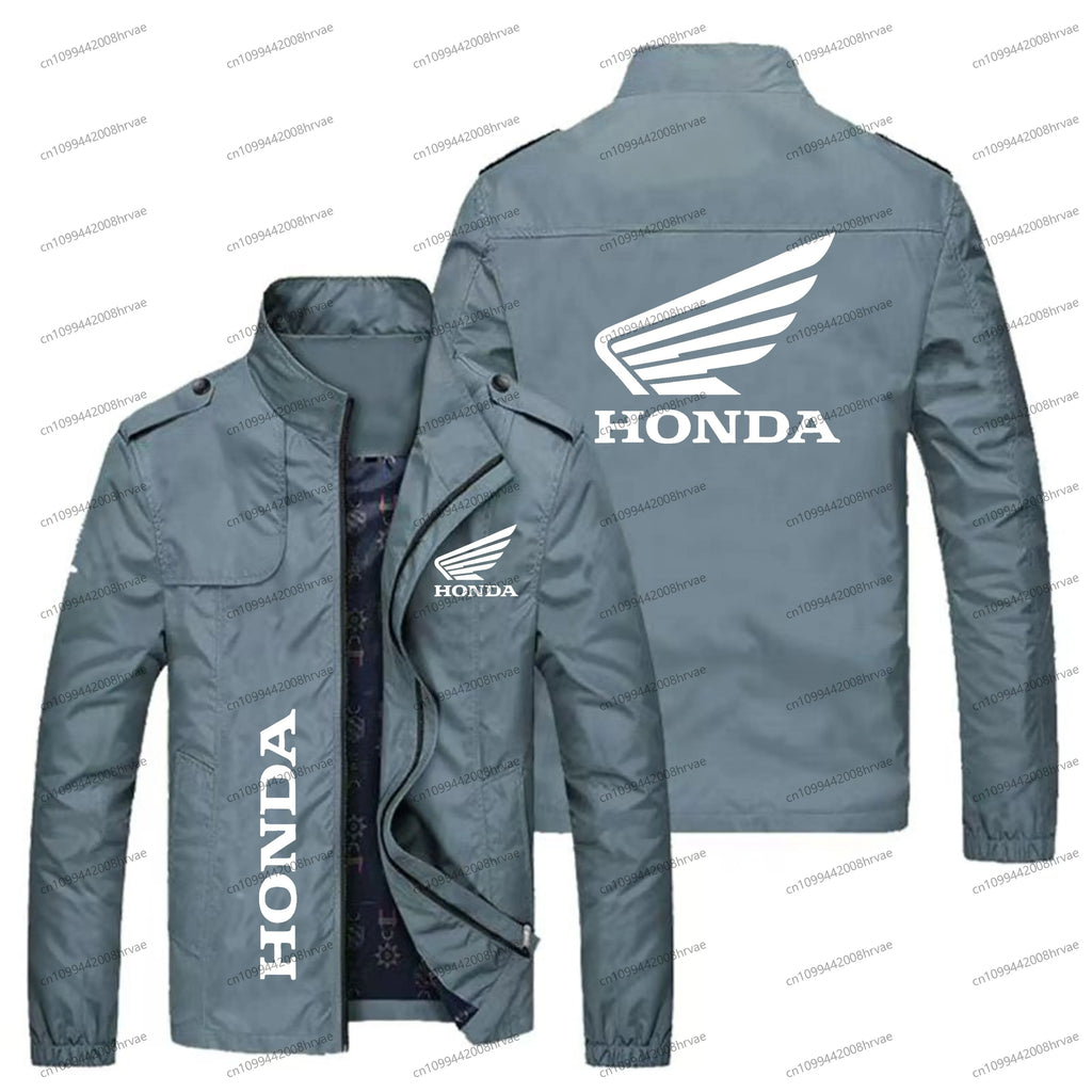 Spring and Autumn Men's Thin Jacket Honda Logo Printed Jacket Fashionable Bomber Jacket Motorcycle Racing Jacket