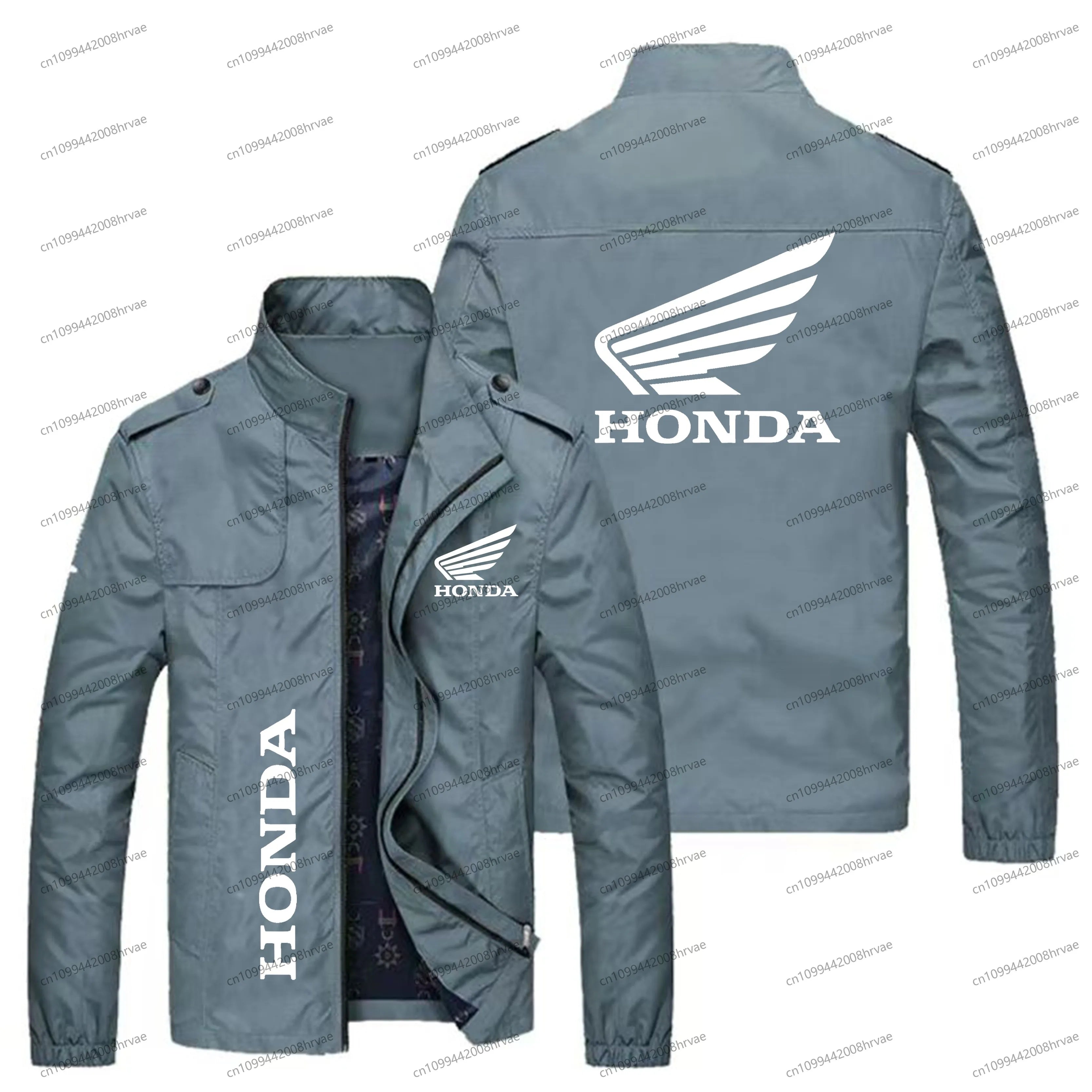Spring and Autumn Men's Thin Jacket Honda Logo Printed Jacket Fashionable Bomber Jacket Motorcycle Racing Jacket