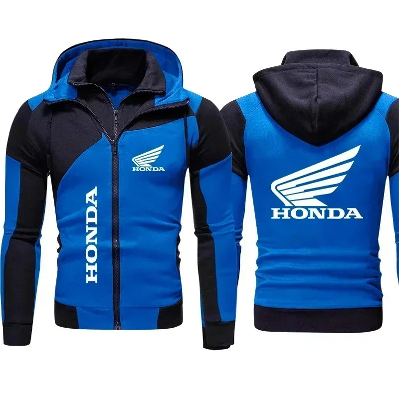 Honda Logo Men's Motorcycle Jacket Customized Racing Motorcycle Rider Jacket Oversized Double Zipper Windbreaker Men's Clothing