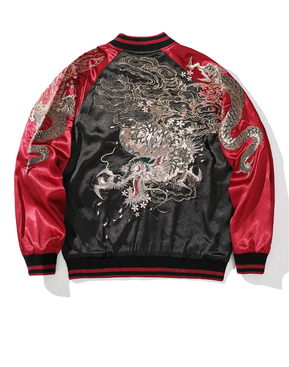 Vintage Streetwear Japanese Sukajan Souvenir Jacket 2025 Autumn Chinese Dragon Embroidered Jacket Loose Coat Varsity Jacket