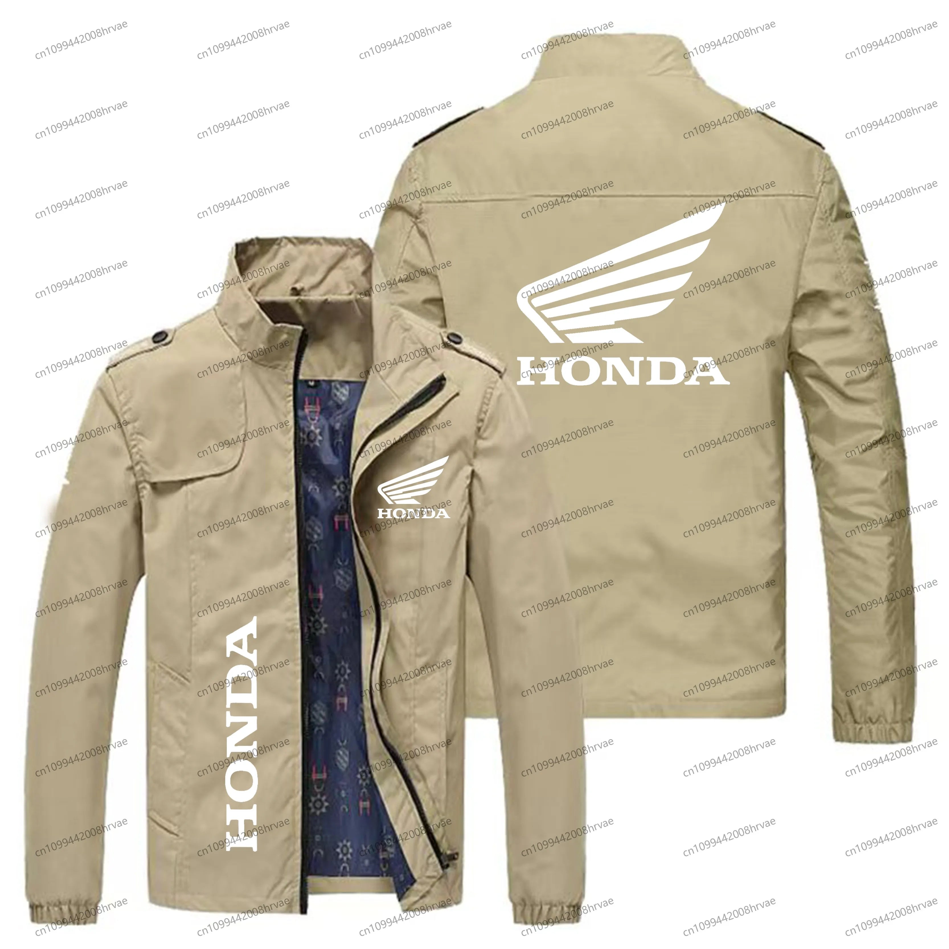 Spring and Autumn Men's Thin Jacket Honda Logo Printed Jacket Fashionable Bomber Jacket Motorcycle Racing Jacket