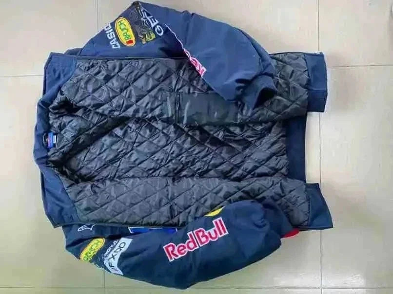 Red Bull racing suit, men's and women's cycling suit, embroidered jacket, spring and summer thin Thick jacket