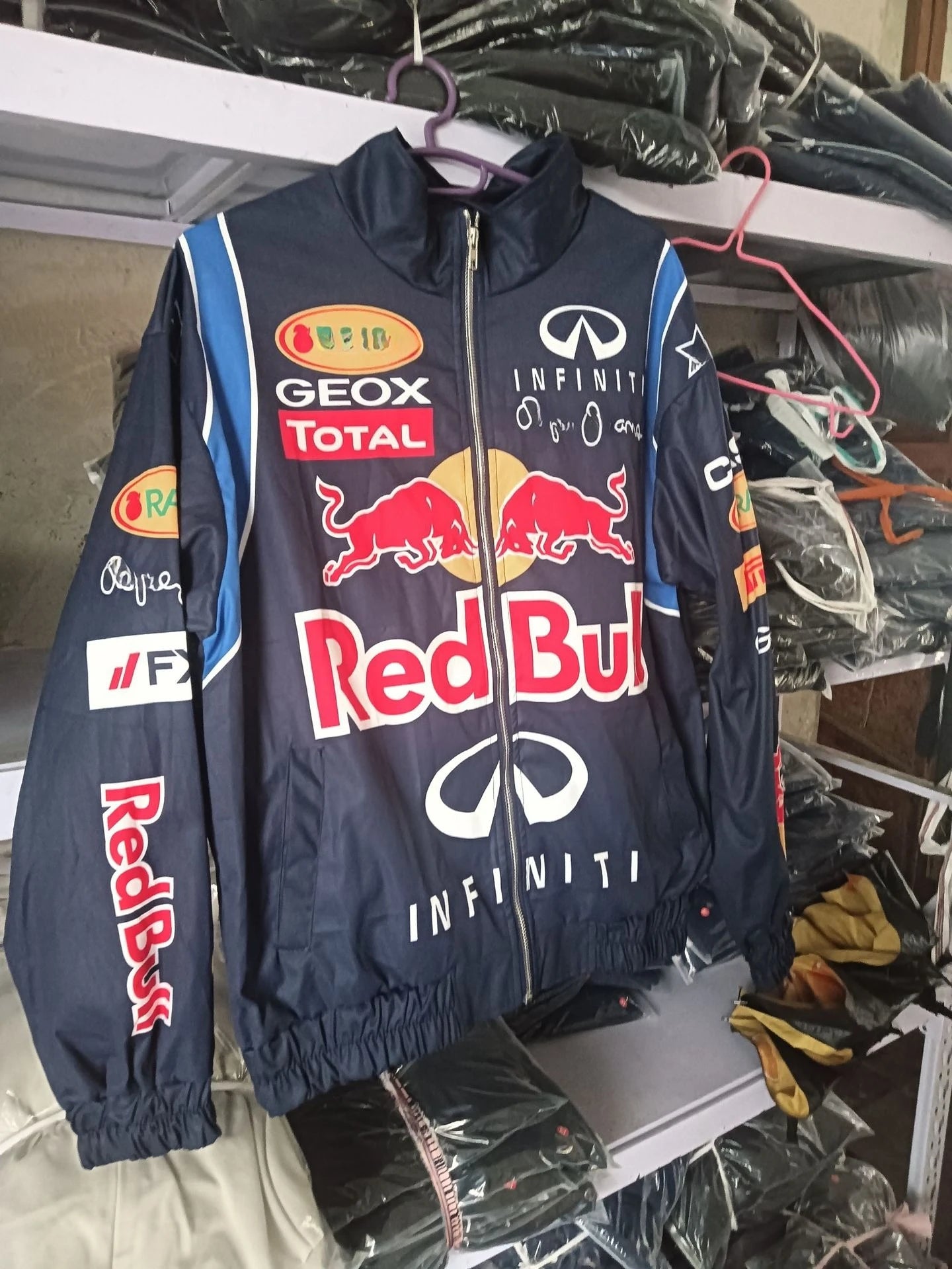 Red Bull Racing F1 Motorcycle Spring and Autumn Thin Jacket Sports Style Black Printed Casual Loose Long Sleeve