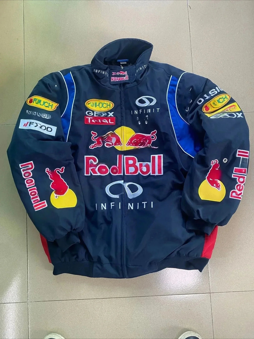 Red Bull racing suit, men's and women's cycling suit, embroidered jacket, spring and summer thin Thick jacket