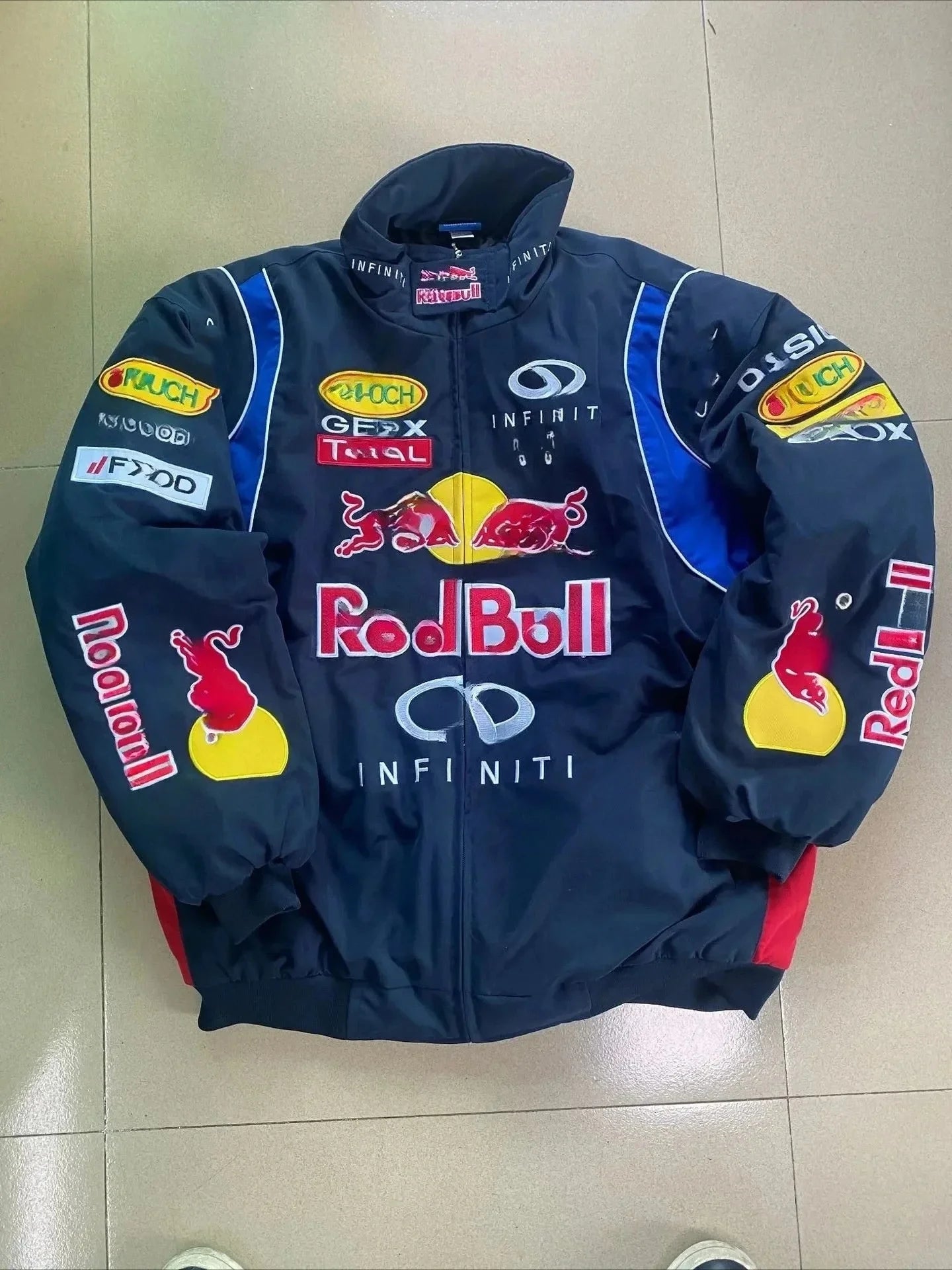 Red Bull racing suit, men's and women's cycling suit, embroidered jacket, spring and summer thin Thick jacket
