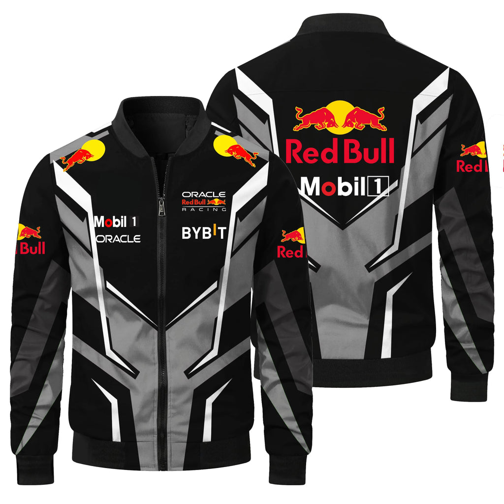 2025 Hot Selling Red Bull Racing Jacket, Casual and Fashionable Outdoor Cycling Windproof Men's Jacket, Red Bull Racing Suit