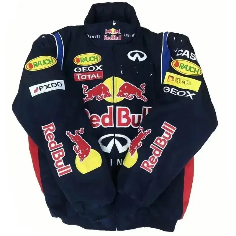 Red Bull racing suit, men's and women's cycling suit, embroidered jacket, spring and summer thin Thick jacket