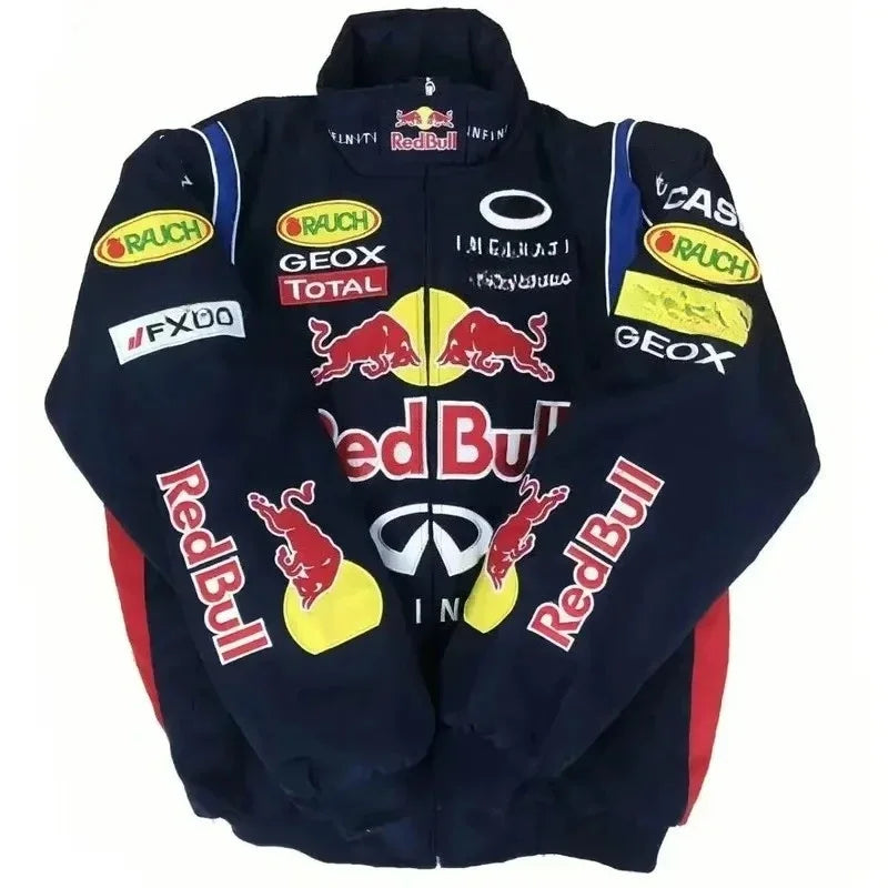 Red Bull racing suit, men's and women's cycling suit, embroidered jacket, spring and summer thin Thick jacket