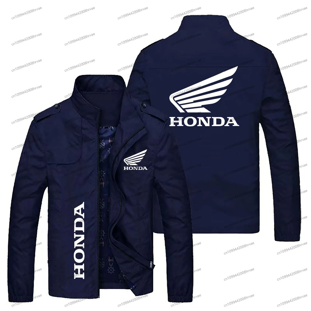 Spring and Autumn Men's Thin Jacket Honda Logo Printed Jacket Fashionable Bomber Jacket Motorcycle Racing Jacket