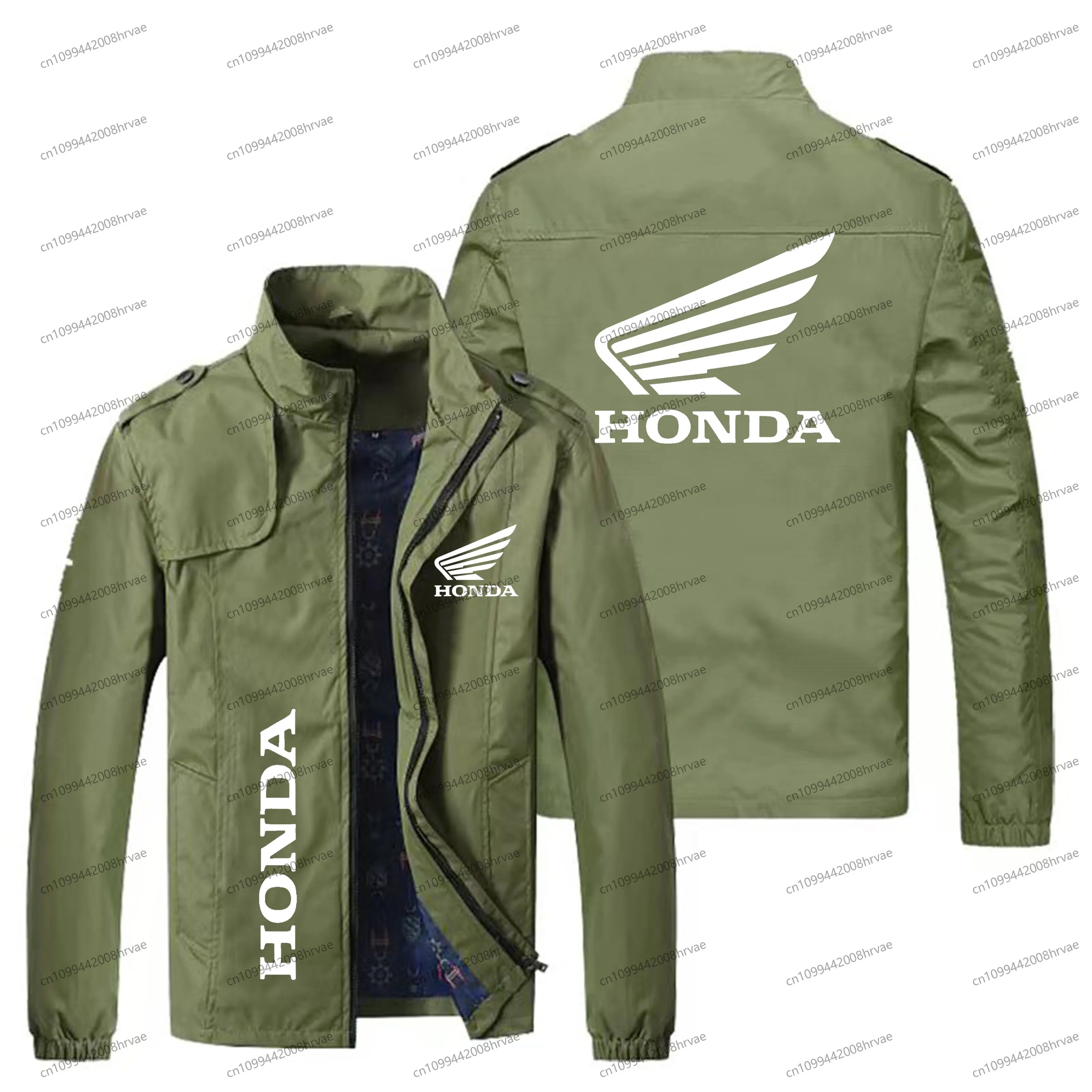 Spring and Autumn Men's Thin Jacket Honda Logo Printed Jacket Fashionable Bomber Jacket Motorcycle Racing Jacket