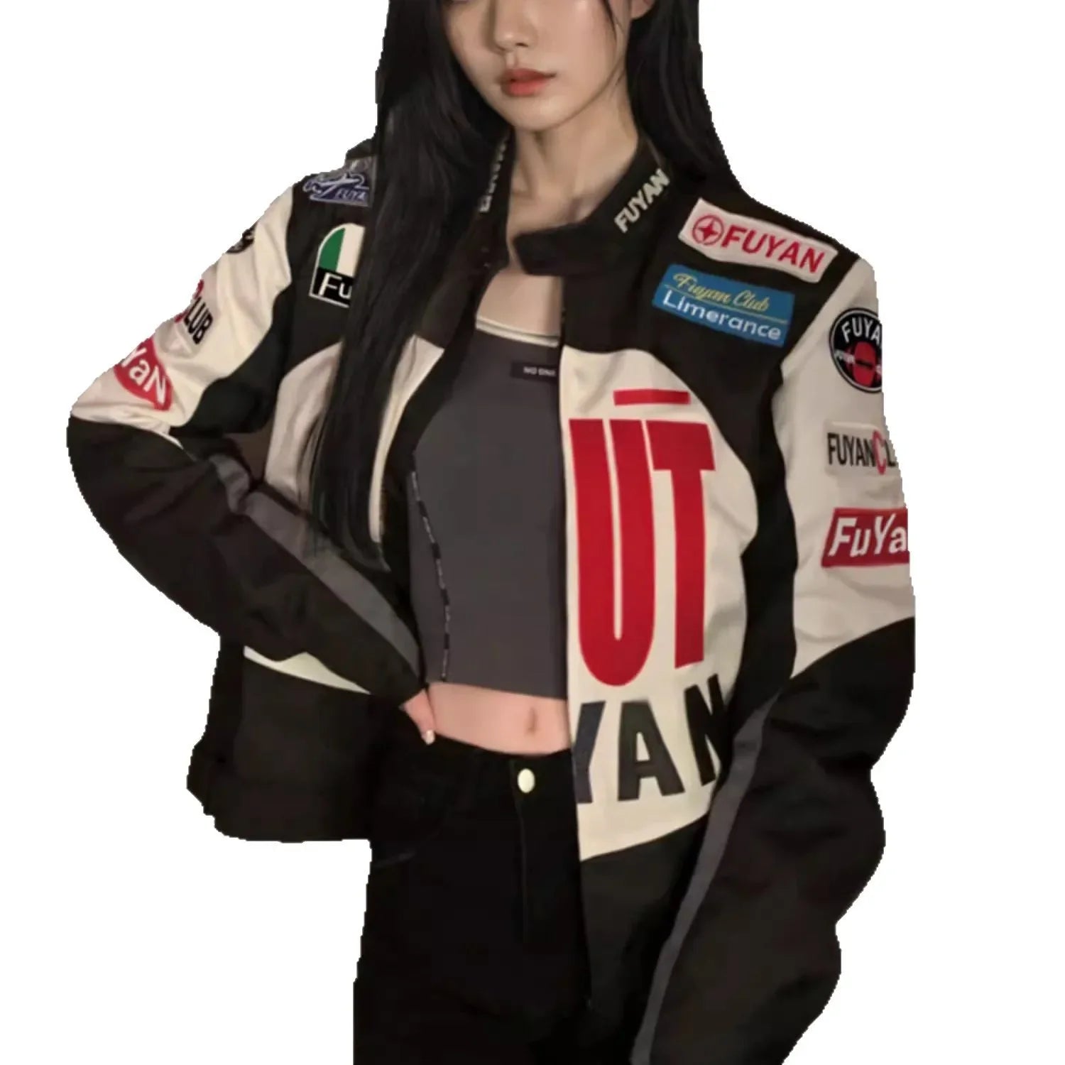 Women's Racing Motorcycle Jacket Long Sleeve Retro American Design Sense Biker Coat Autumn New Style Unique Knight Coat