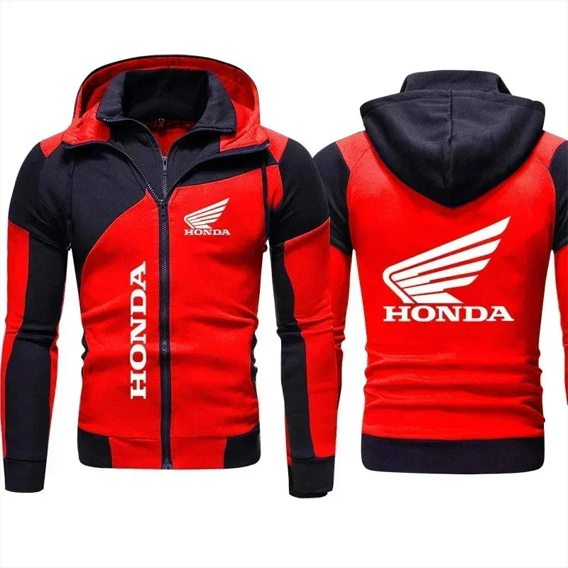 Honda Logo Men's Motorcycle Jacket Customized Racing Motorcycle Rider Jacket Oversized Double Zipper Windbreaker Men's Clothing