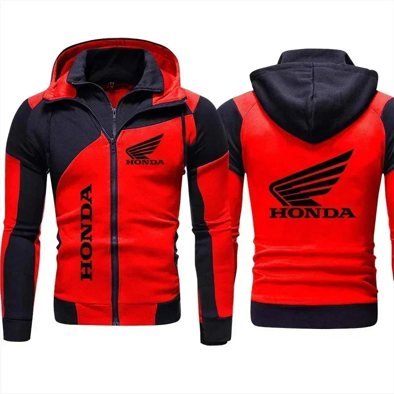 Honda Logo Men's Motorcycle Jacket Customized Racing Motorcycle Rider Jacket Oversized Double Zipper Windbreaker Men's Clothing