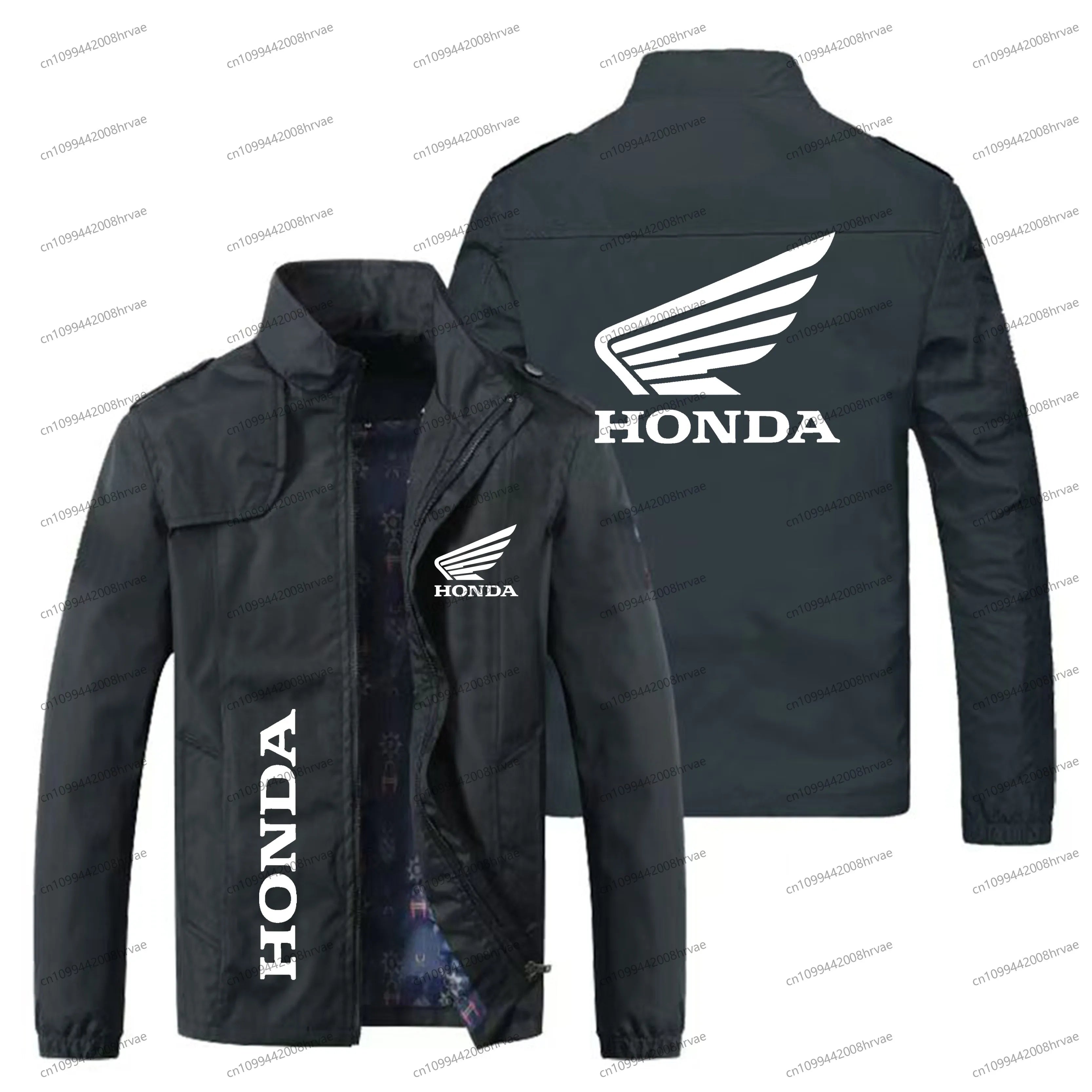Spring and Autumn Men's Thin Jacket Honda Logo Printed Jacket Fashionable Bomber Jacket Motorcycle Racing Jacket