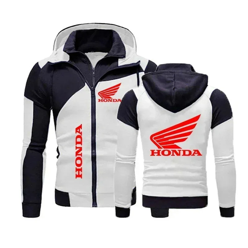 Honda Logo Men's Motorcycle Jacket Customized Racing Motorcycle Rider Jacket Oversized Double Zipper Windbreaker Men's Clothing