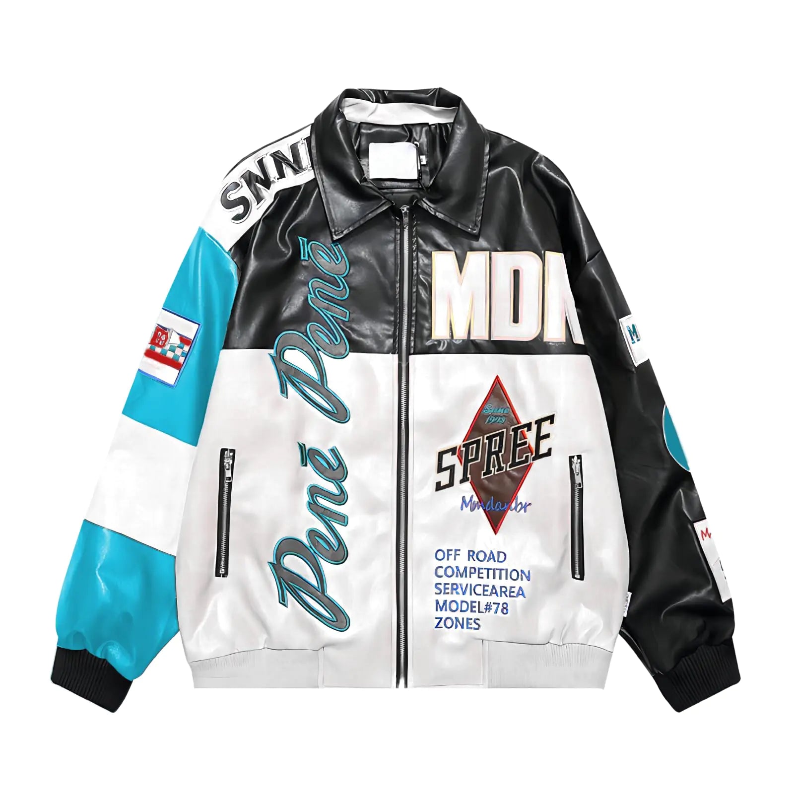 CONCINEROS unisex Faux Leather Jacket Varsity Jacket for Woman Motorcycle Bomber Jacket Coat 2024