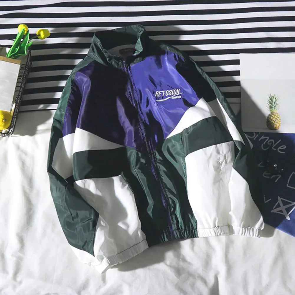 Hip Hop Patchwork Windbreaker Jacket