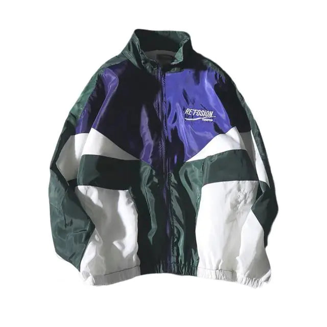 Hip Hop Patchwork Windbreaker Jacket